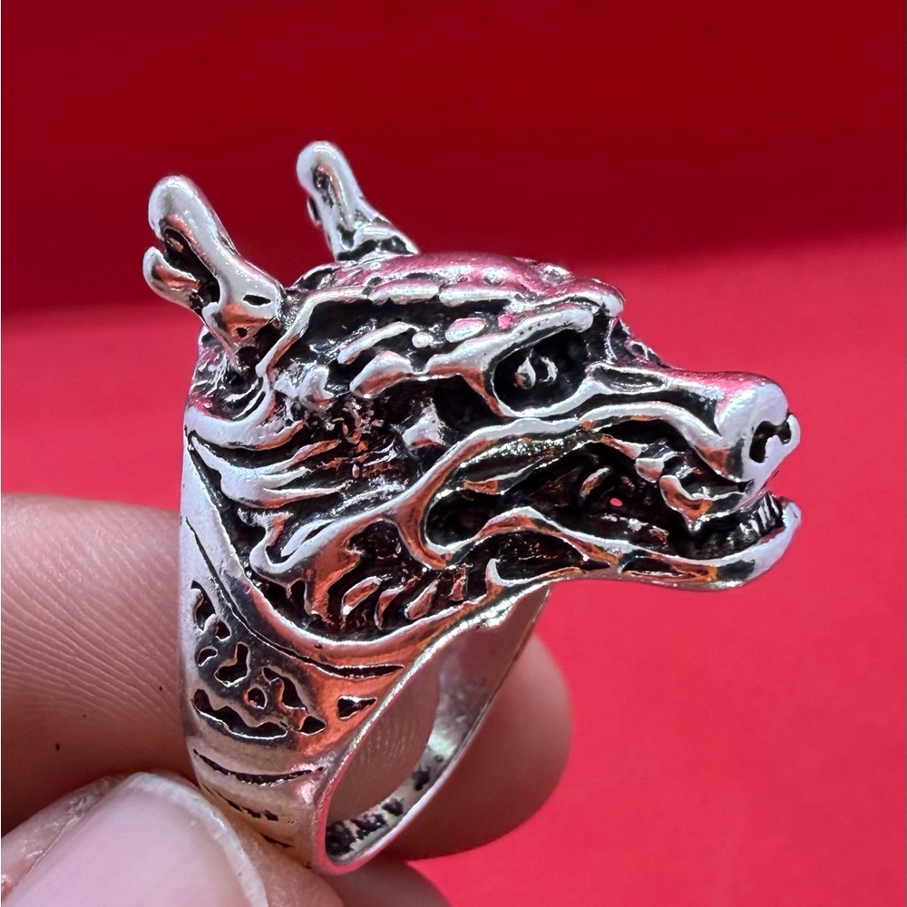 A Wild Animal Dragon Ring Is A Gothic Style Biker Ring Featuring Creature
Head